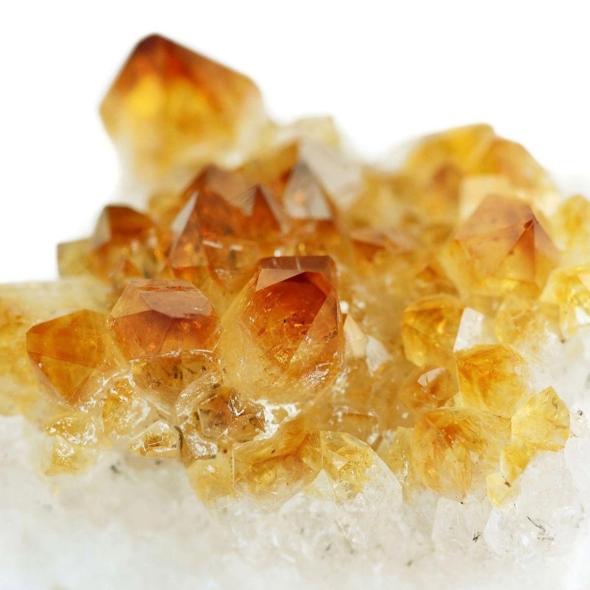 Raw honey-gold citrine cluster — the November birthstone