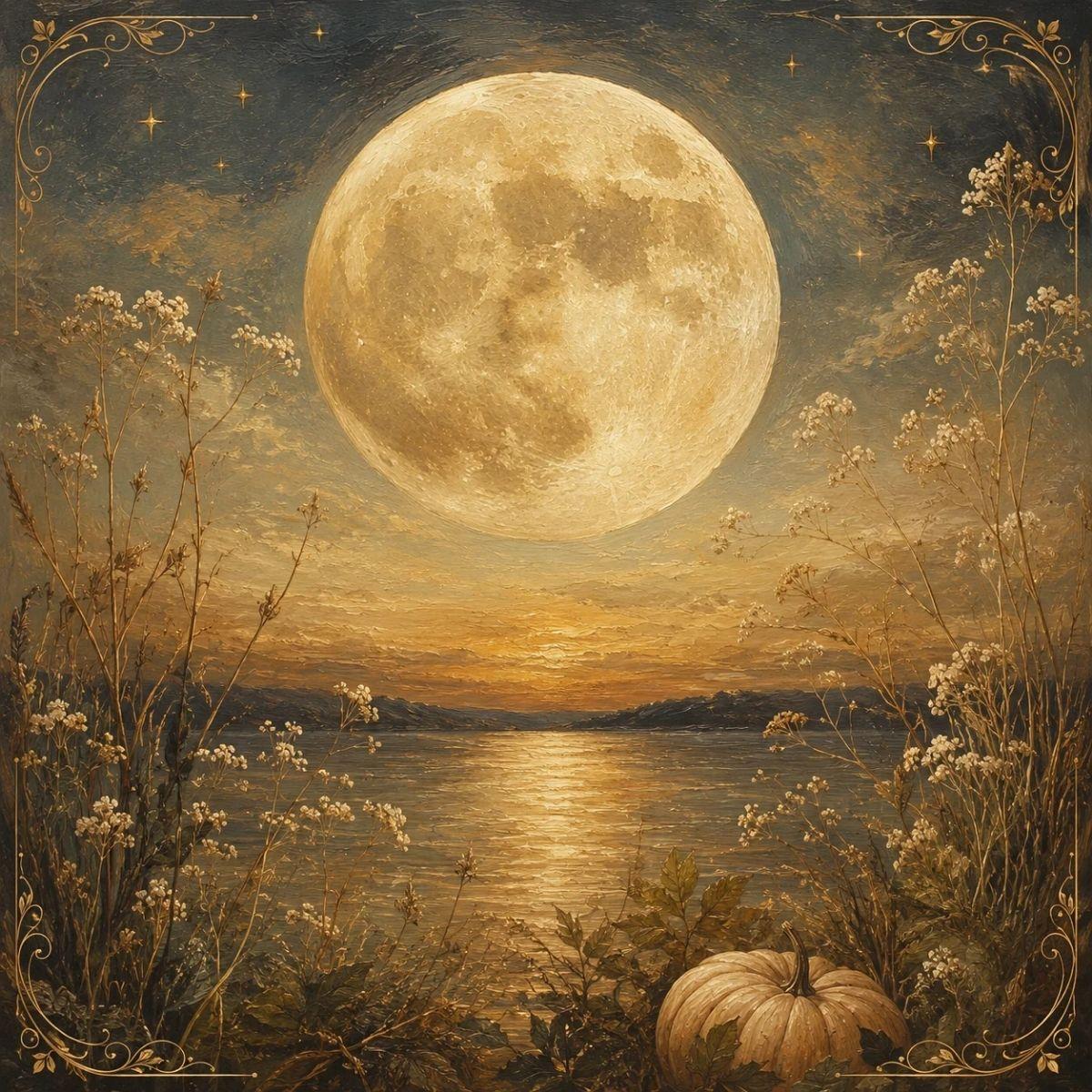 Harvest Moon — the September full moon low and gold on the horizon
