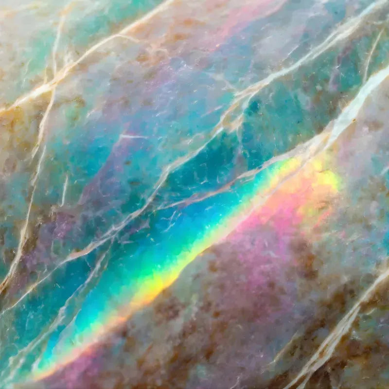 Slab of vividly coloured natural opal — October birthstone
