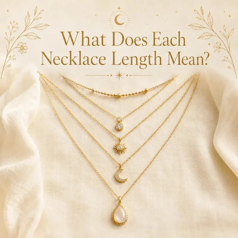 Necklace lengths compared — choker, princess, matinee and opera on gemstone pendant necklaces