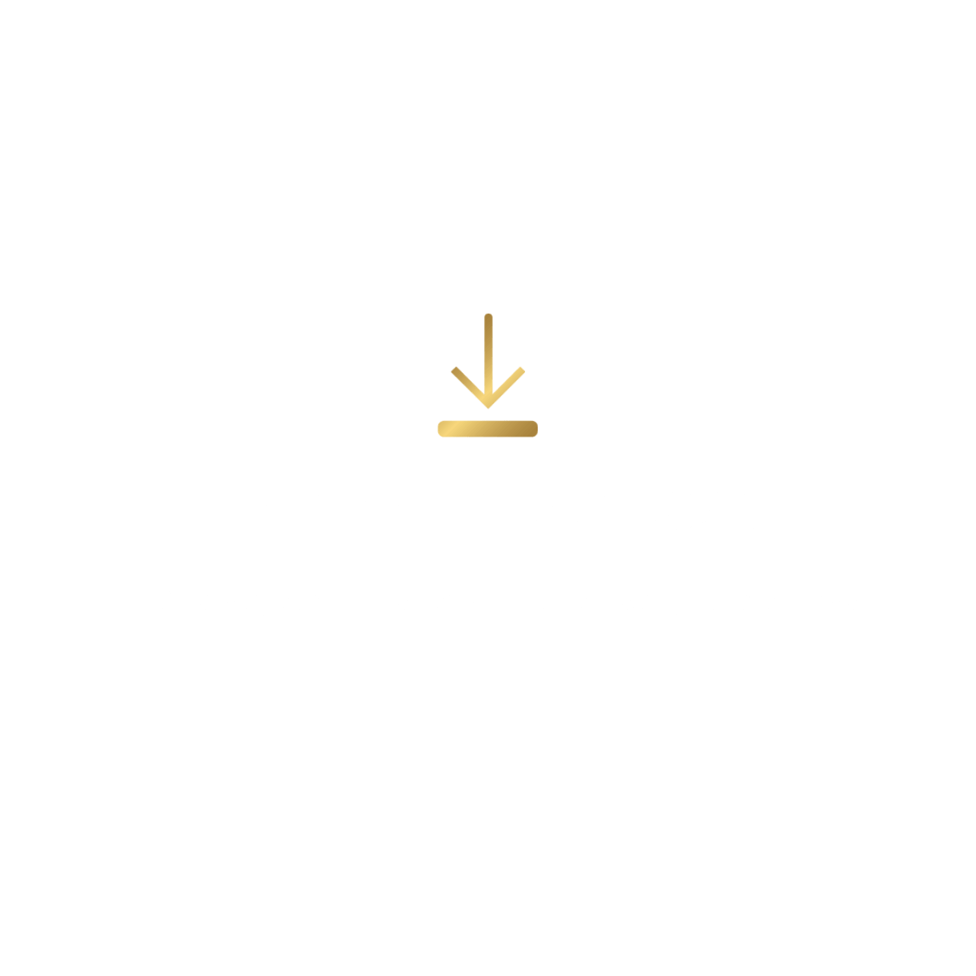 Gold download icon on a white background