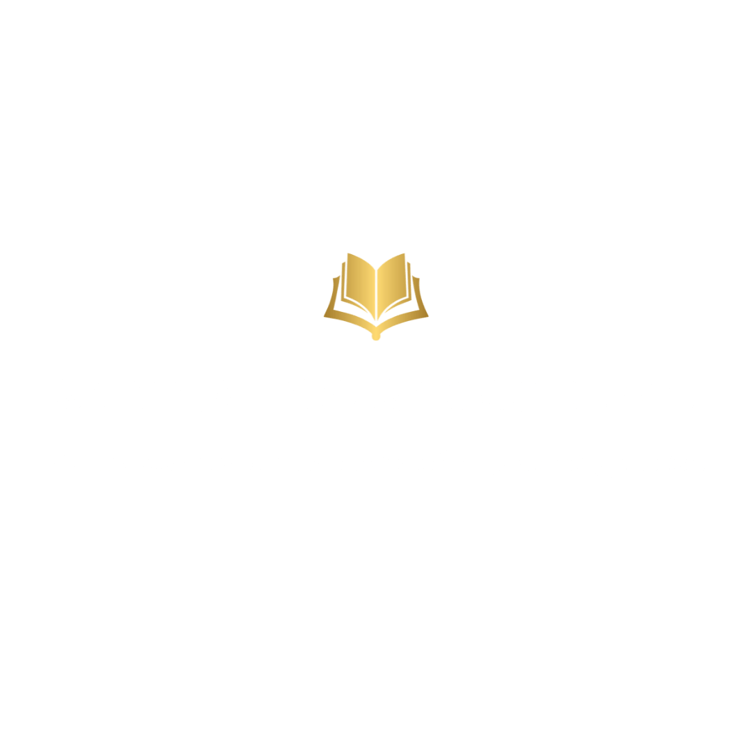Gold icon of an open book on a white background