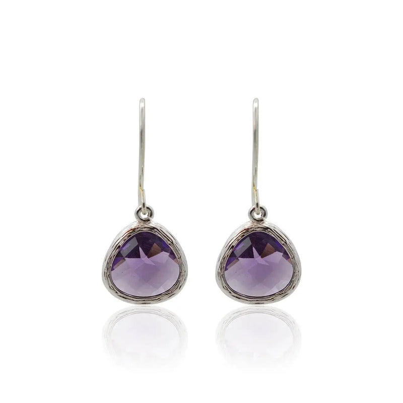 Amethyst Mini Drops - Dangle Purple Earrings - Mystic Soul Jewelry
