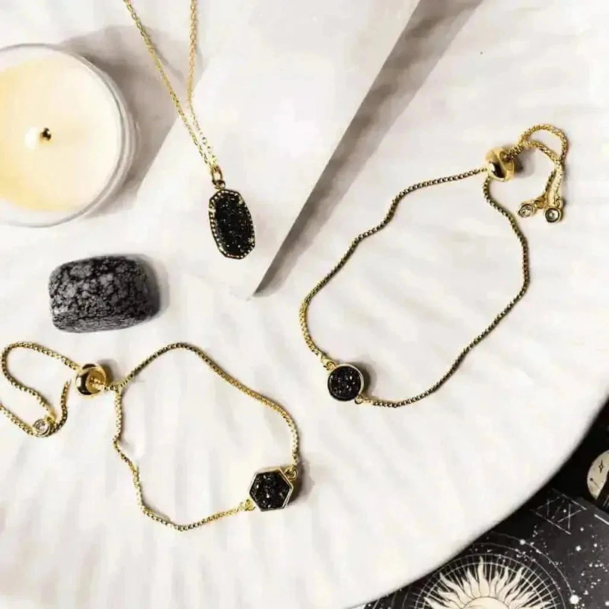 Druzy Hex Black Bracelet - Mystic Soul Jewelry