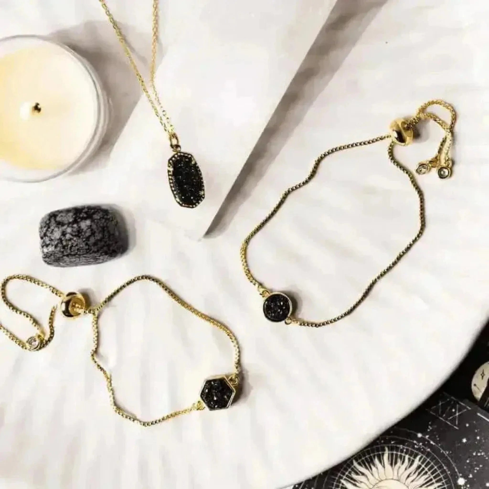 Druzy Hex Black Bracelet - Mystic Soul Jewelry