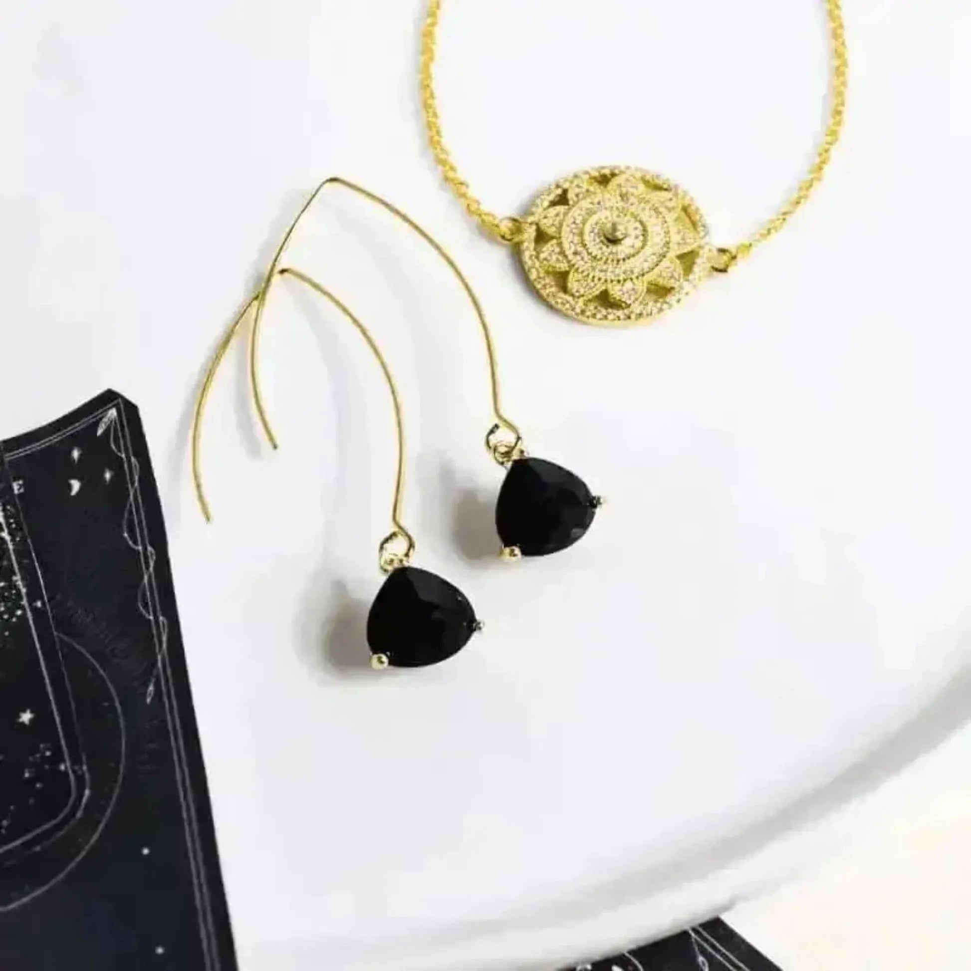 black cleo earrings