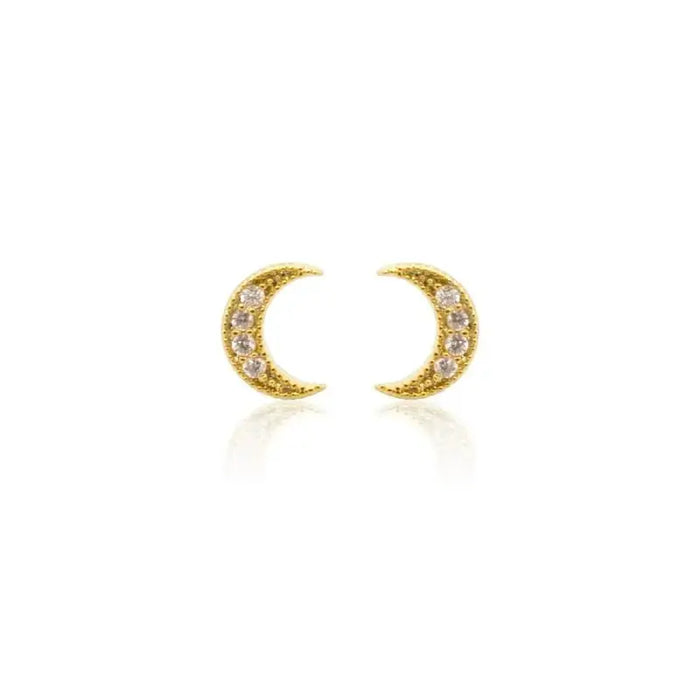 Crescent Moon Gold Moon Stud Earrings - Mystic Soul Jewelry
