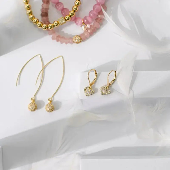 Crystal Ball Gold Drop Earrings - Mystic Soul Jewelry