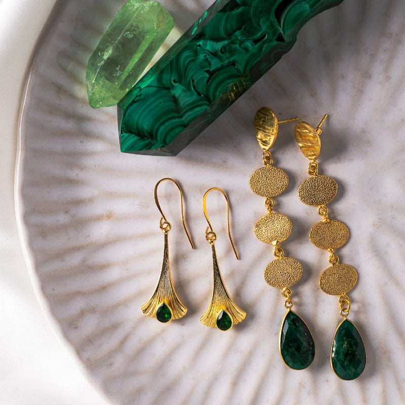 emerald earrings from birthstone collection - mystic soul jewelry