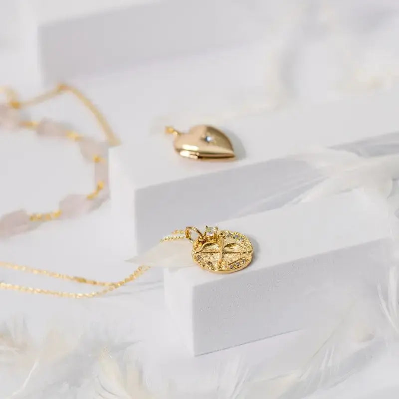 Gold Heart Locket Necklace - Mystic Soul Jewelry