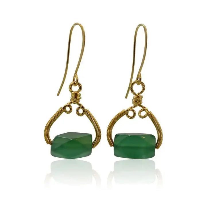 Green Agate Earrings | As Seen On TV | Bones - Mystic Soul Jewelry