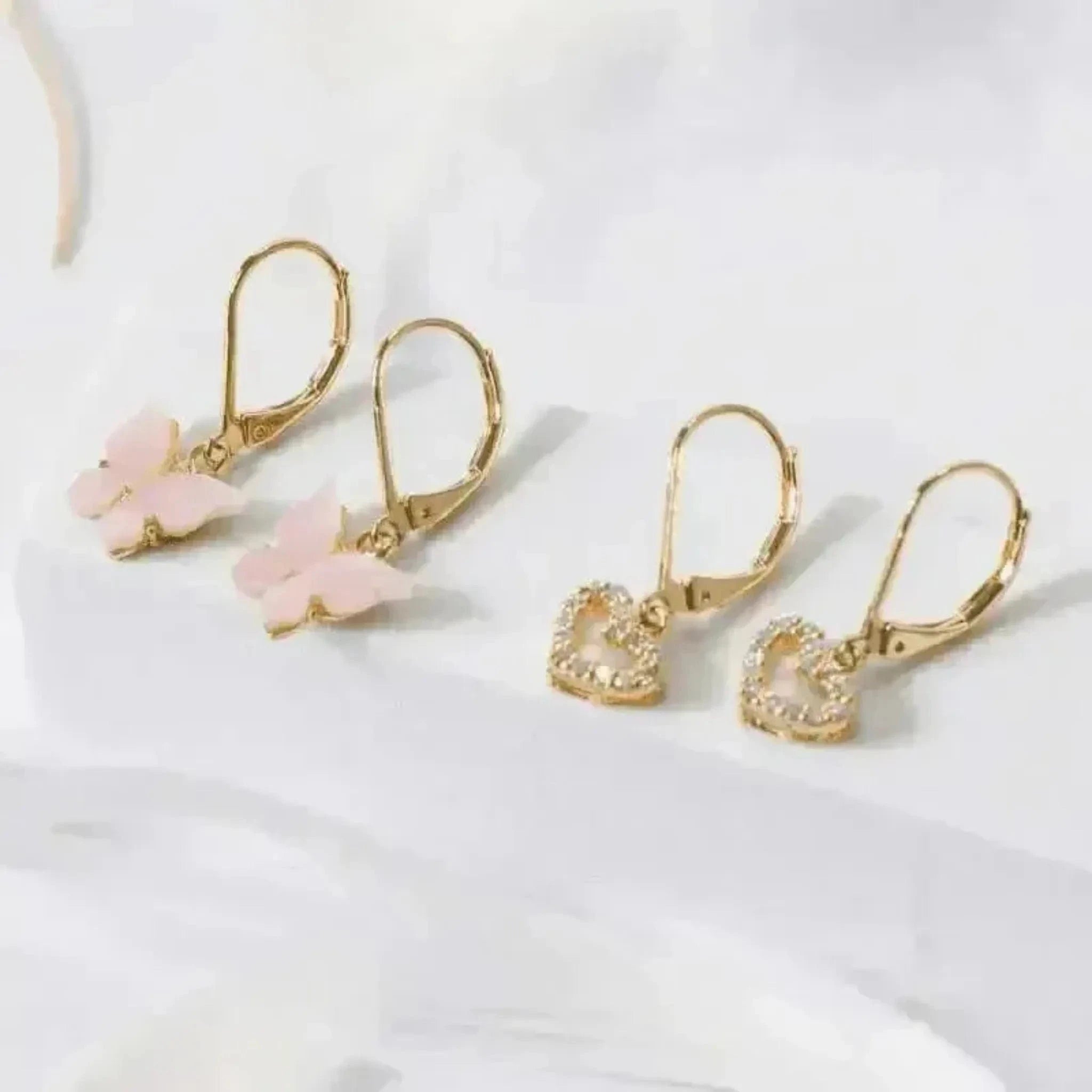 heart and butterfly earrings