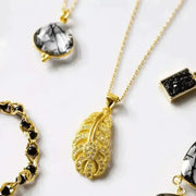 gold leaf necklace
