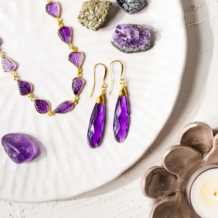 Majestic Amethyst Earrings - Drops - Mystic Soul Jewelry