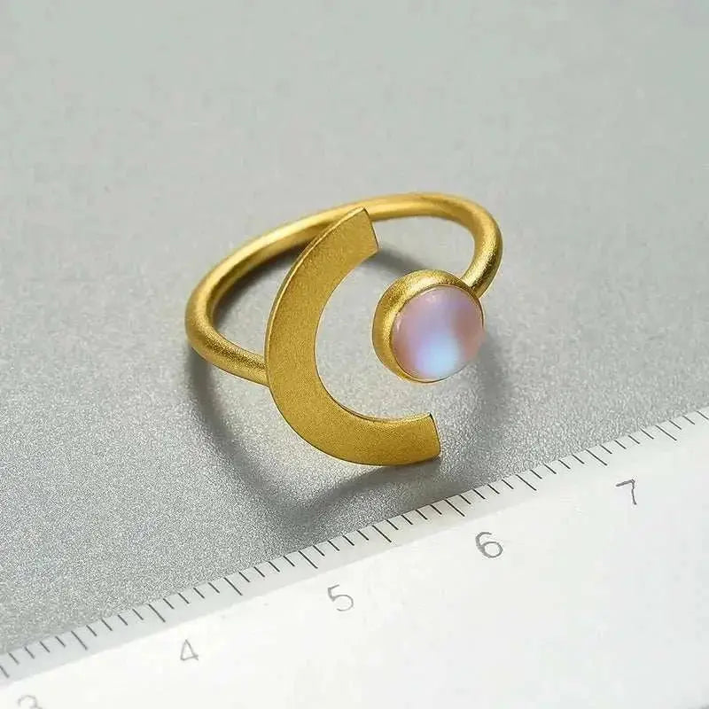 Moonlit Whisper Adjustable Rings - Moonstone Jewelry - Mystic Soul Jewelry