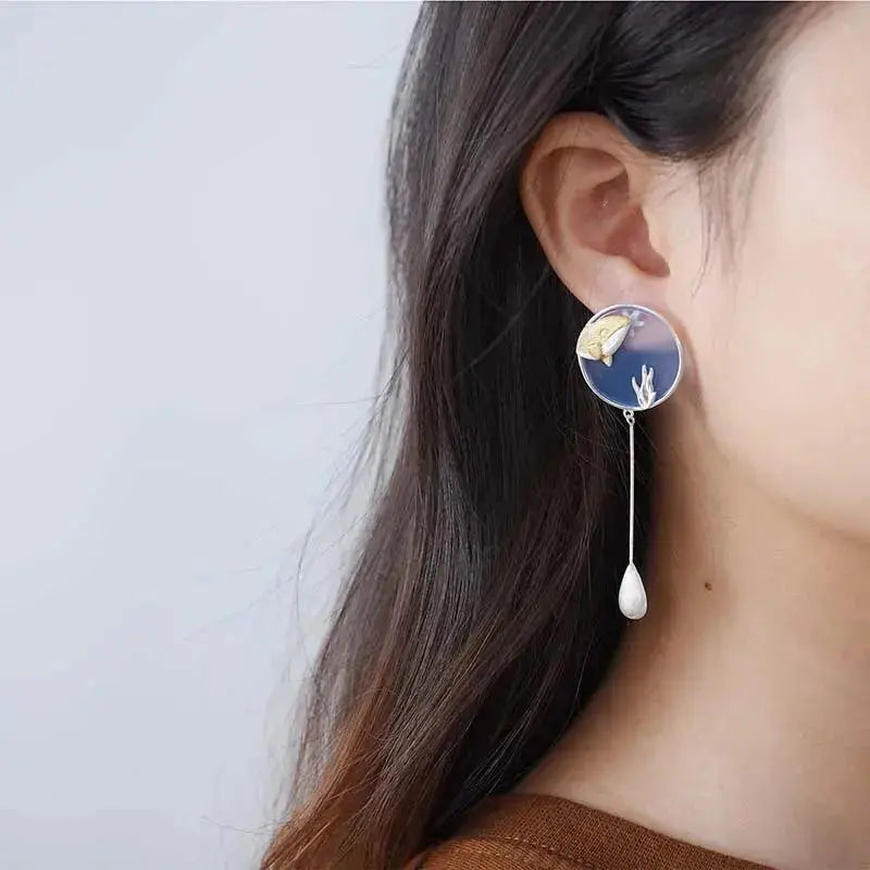 ocean whale earrings. 