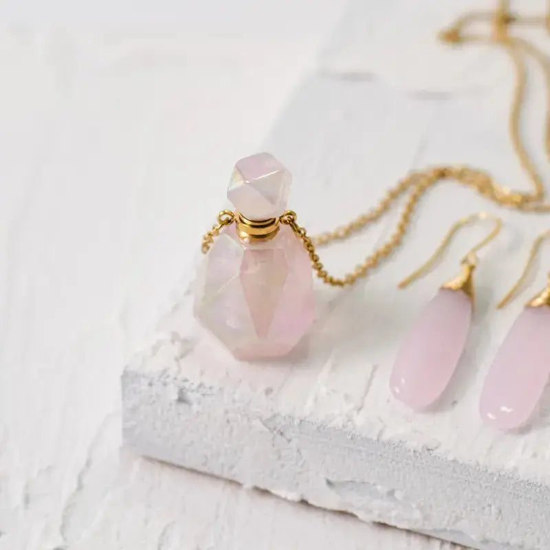 Pink Aura Quartz Vial Necklace - Mystic Soul Jewelry