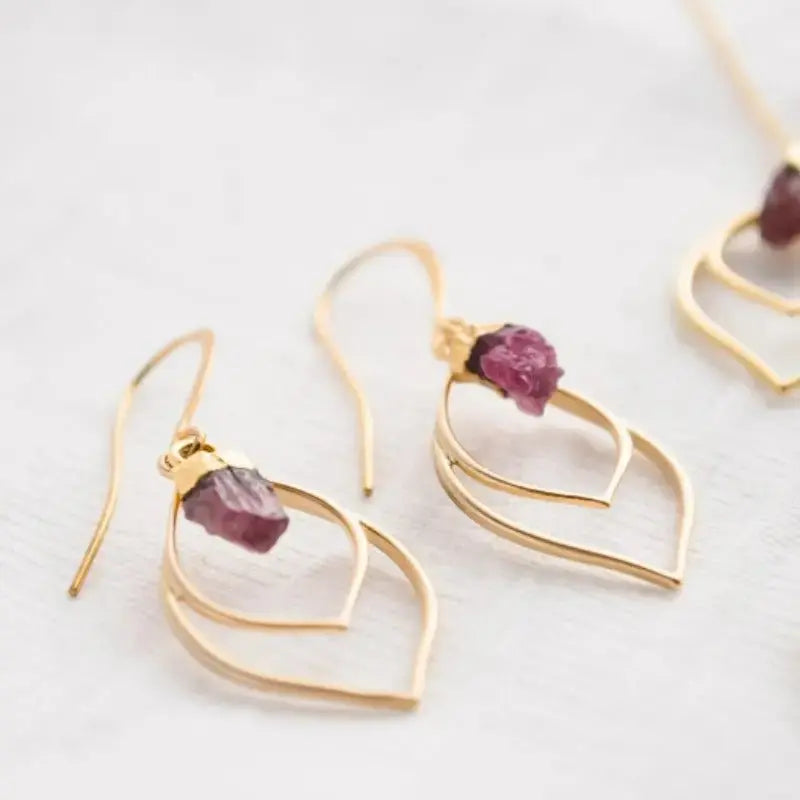 Pink Tourmaline Earrings: Teardrop - Mystic Soul Jewelry