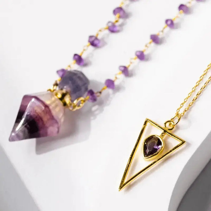 amethyst triangle power necklace