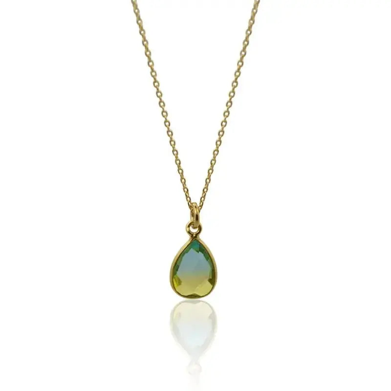 Tropical Aura Oval Drop MINI Gold Necklace necklace