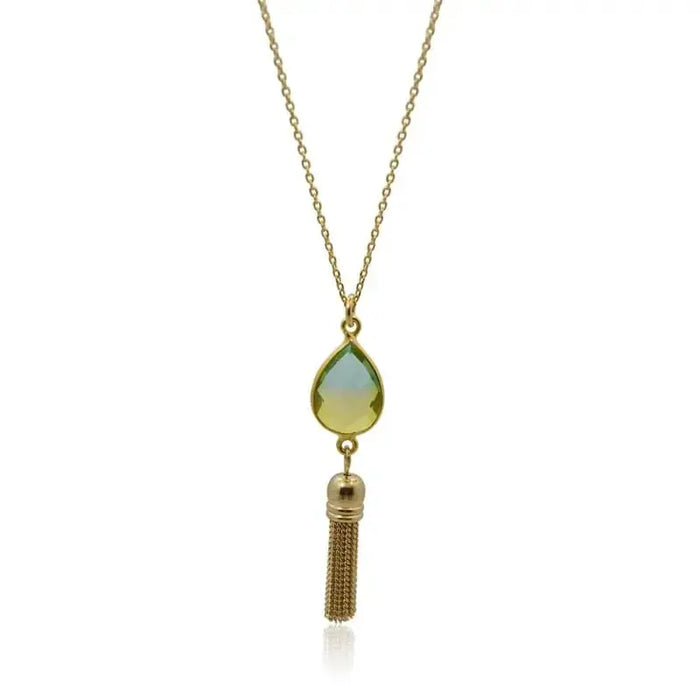 Tropical Aura Tassel Gold Necklace necklace