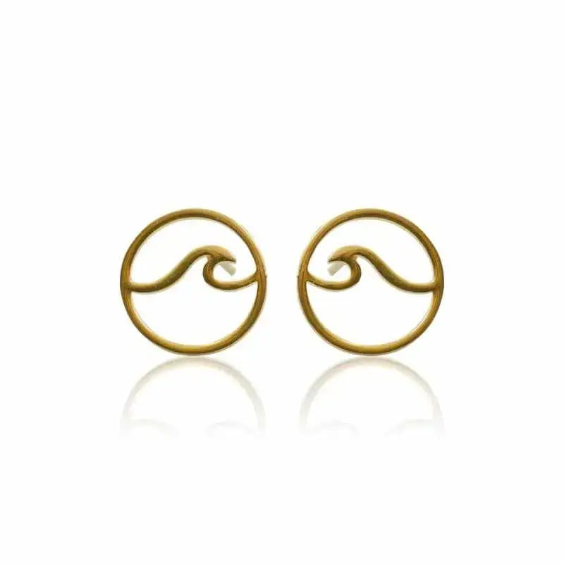 Wave Studs - Gold earrings