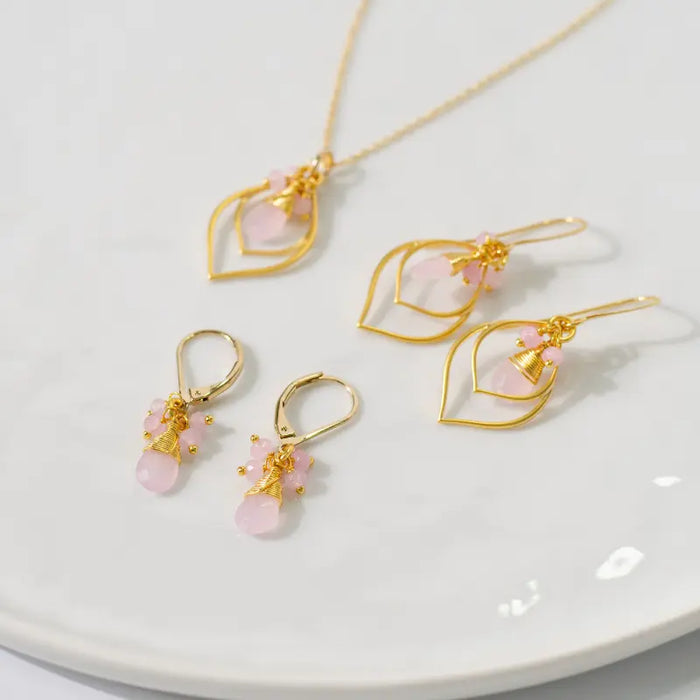 Pink Chalcedony Teardrop Necklace - Mystic Soul Jewelry
