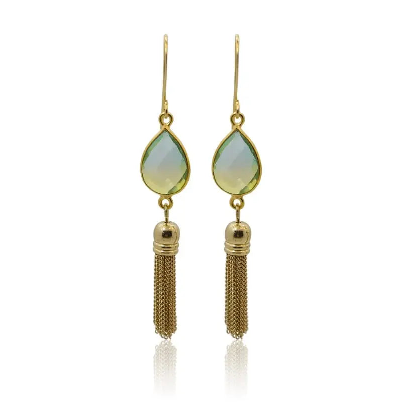 Tropical Aura Tassel Gold Earrings earrings