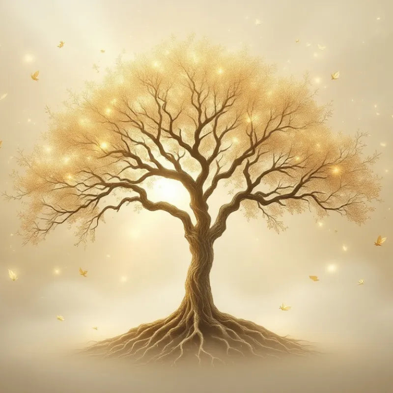 Tree of Life with deep roots symbolizing roots in the past while growing into the future