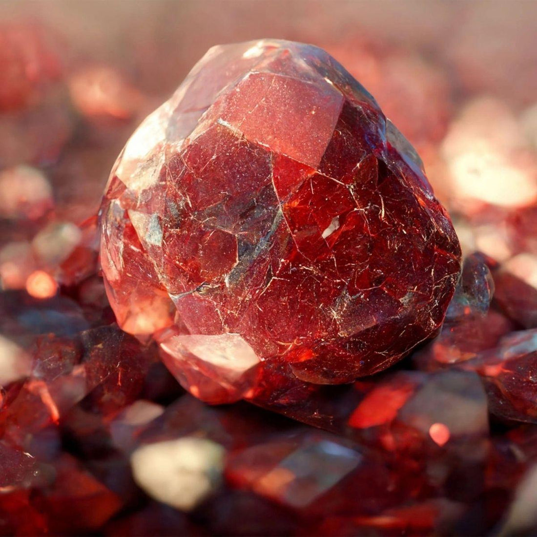 Raw deep-red ruby — the July birthstone