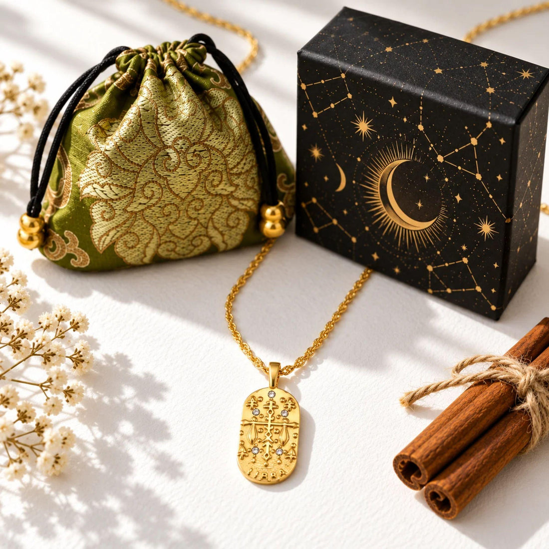 Meaningful jewellery gift under $50 with the Mystic Soul gift bag and celestial box, cover for meaningful gifts under $50
