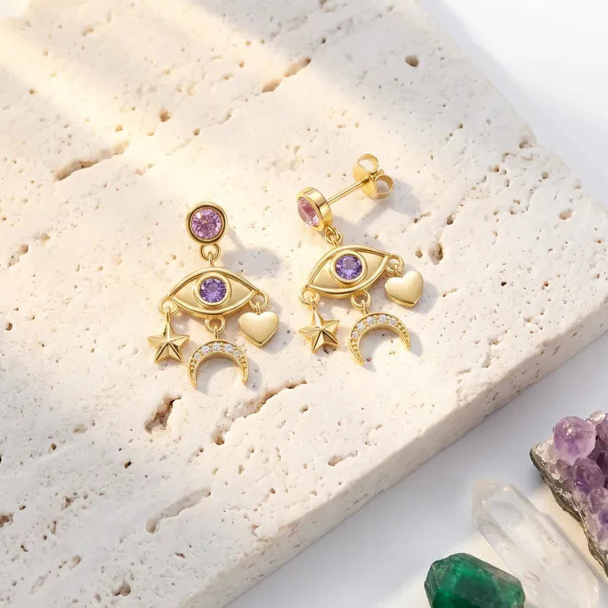 third eye moon earrings jewelry for the ones who see 