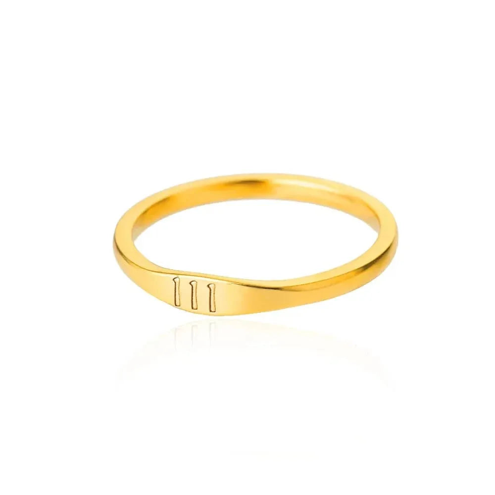 Gold ring with Roman numeral 'II' on a white background
