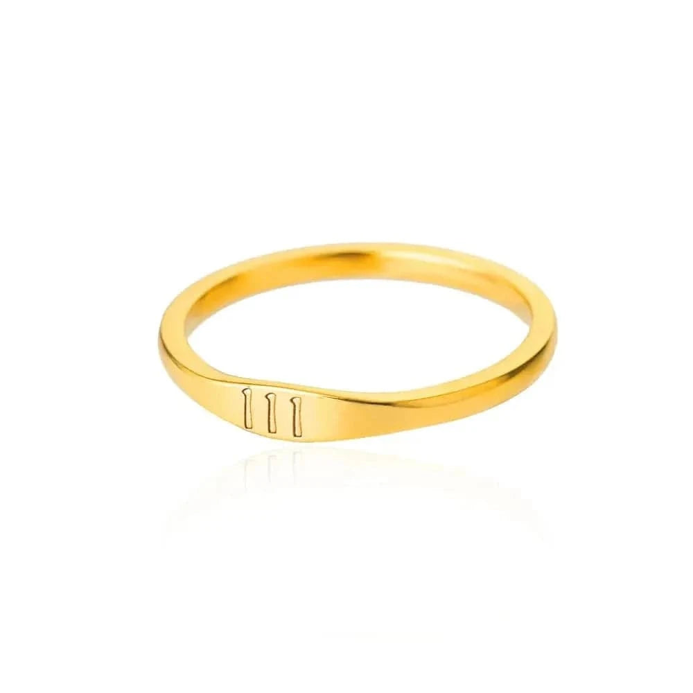 Gold ring with Roman numeral 'II' on a white background