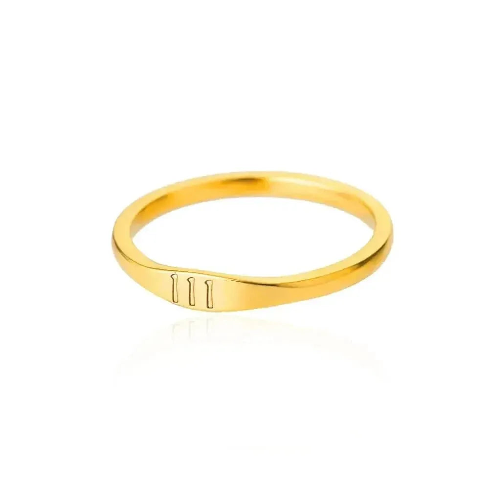 Gold ring with Roman numeral 'II' on a white background
