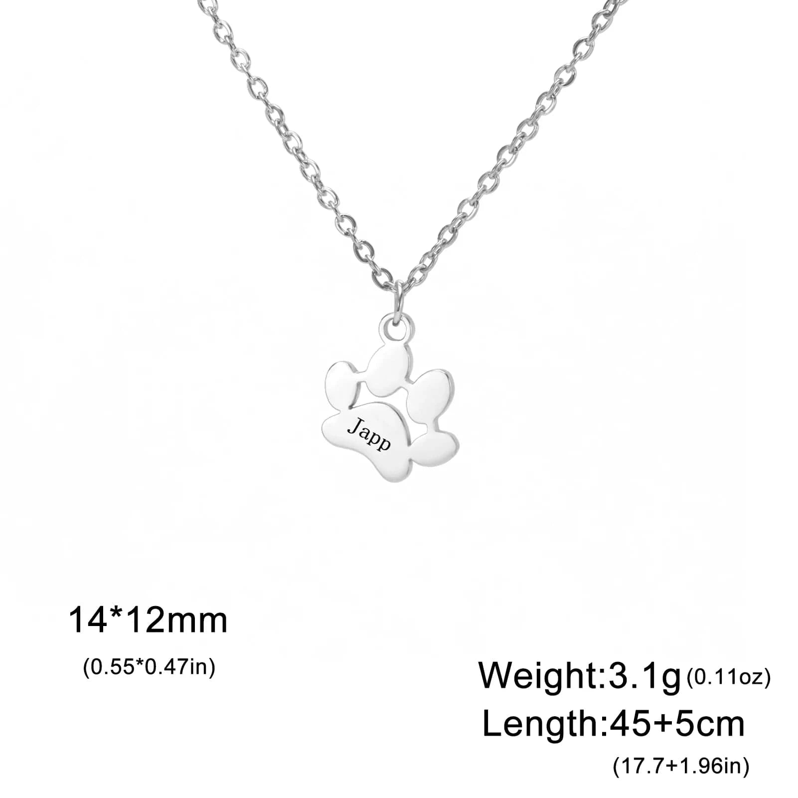 Silver necklace with a heart-shaped pendant on a white background
