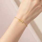 222 angel number beaded bracelet worn on the wrist, angel number jewelry