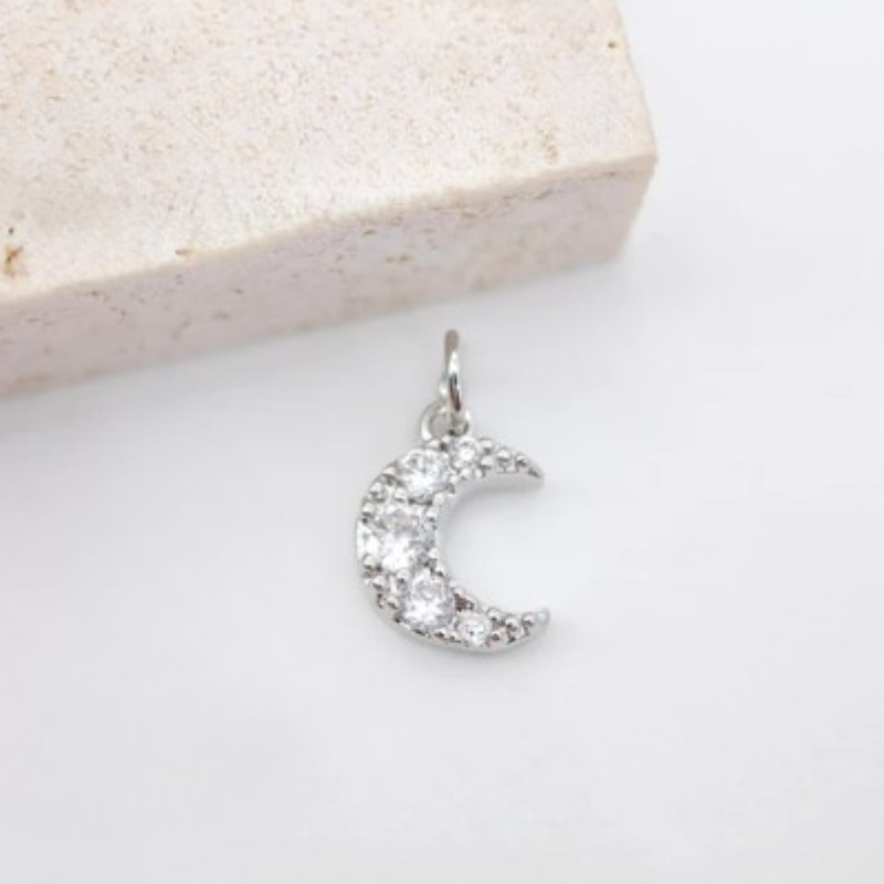 Hamsa hand charm in gold plate for crystal bracelets