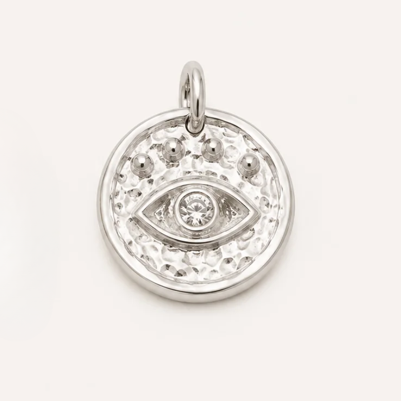 Third eye charm in gold plate for crystal bracelets