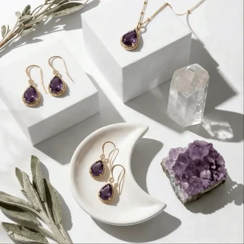 Amethyst Exquisite Earrings | February Birthstone-Inspired