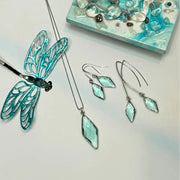 Aqua Blue Spike Jewelry Set on white background