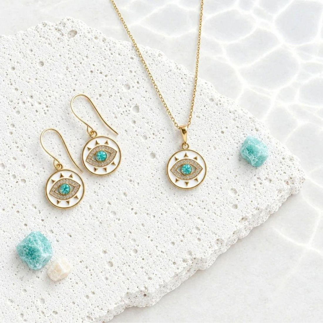 Evil eye necklace and pendant set — evil eye protection jewelry