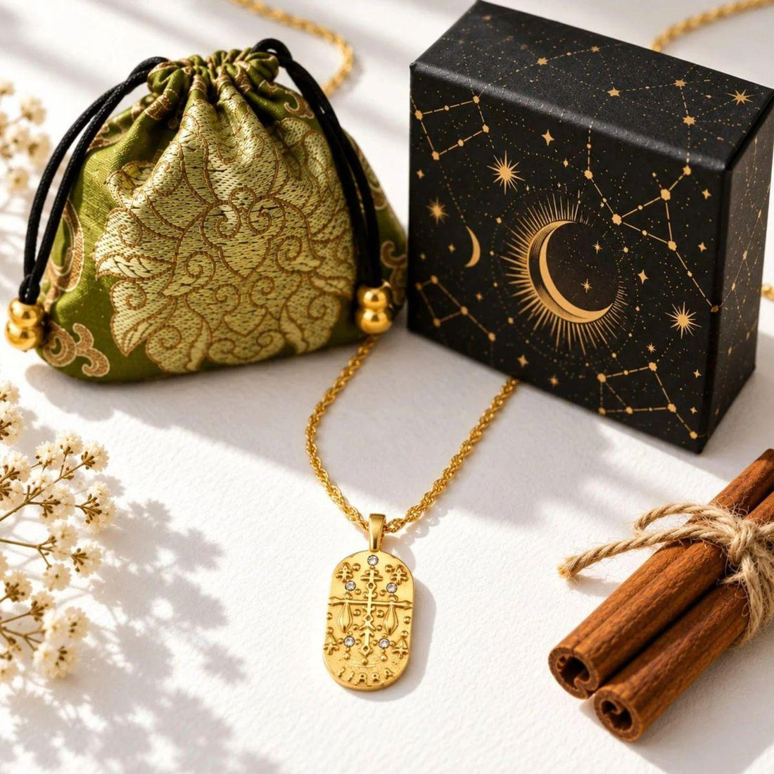 Meaningful jewelry gift with the Mystic Soul gift bag and celestial box — small gifts under $50