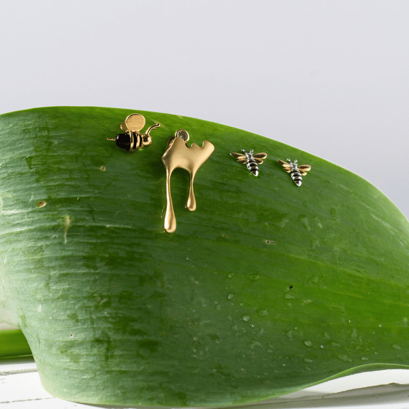 Buzzy Honeycomb Delight Sterling Silver Bee Cuff Earrings for Unique Style