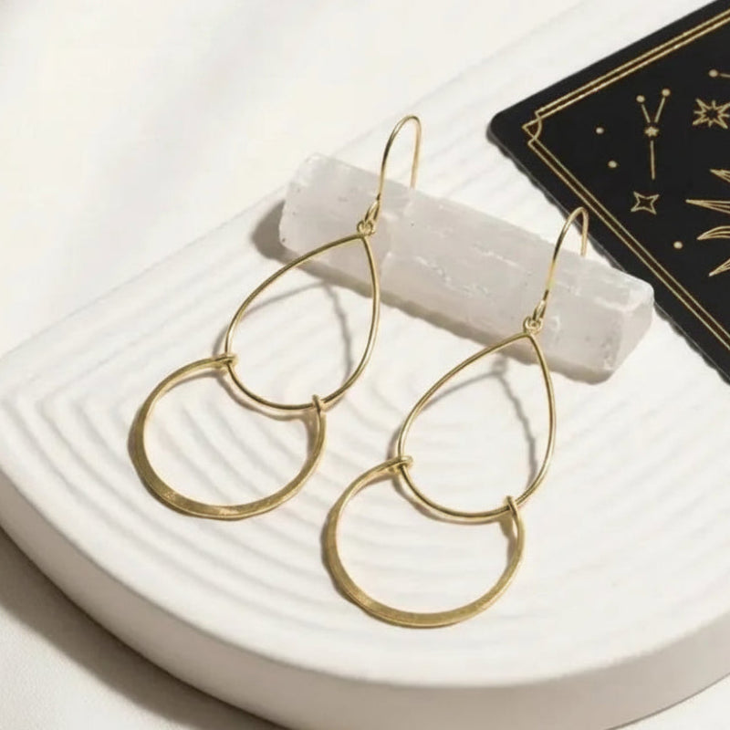 Double hoop statement earrings in gold, best-selling hoop jewelry