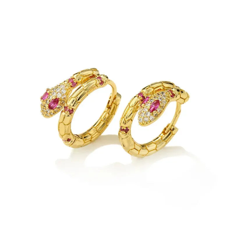 Snake Earrings Sterling Silver Huggies