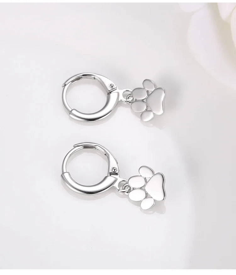 Sterling Silver Dancing Paw Earrings | Lever Back Drops | Mystic Soul