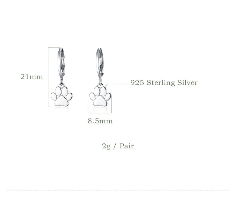 Sterling Silver Dancing Paw Earrings | Lever Back Drops | Mystic Soul