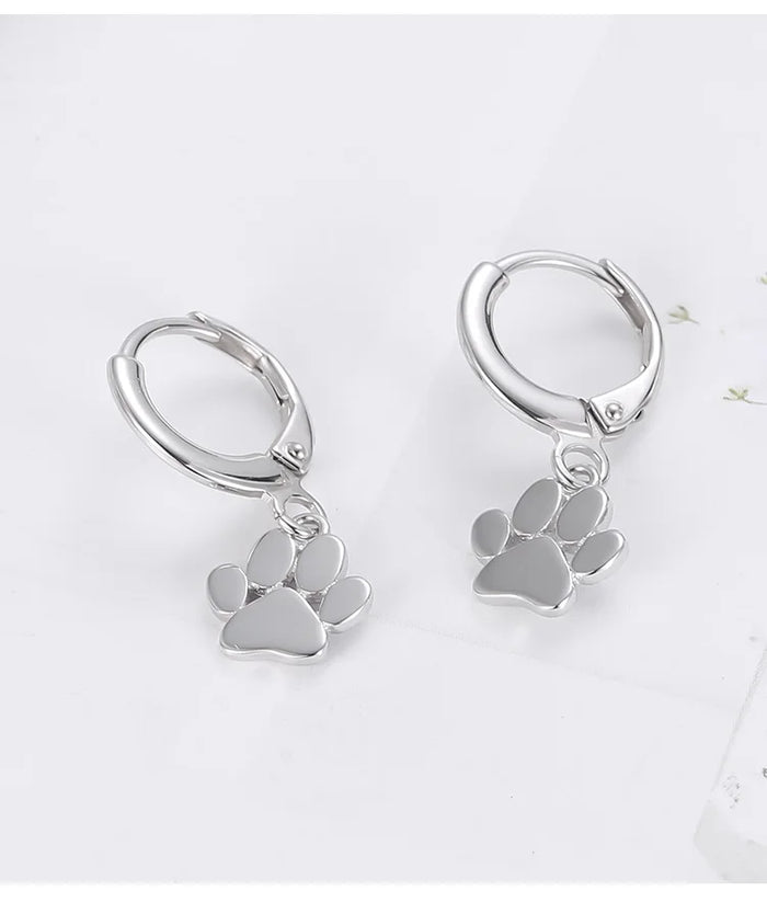 Sterling Silver Dancing Paw Earrings | Lever Back Drops | Mystic Soul