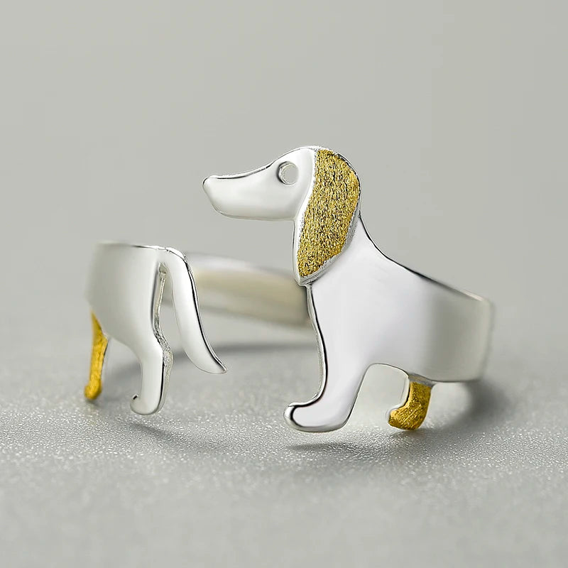 Sterling Silver Dog Ring | Adjustable Pet Jewelry | Rescue Support Collection